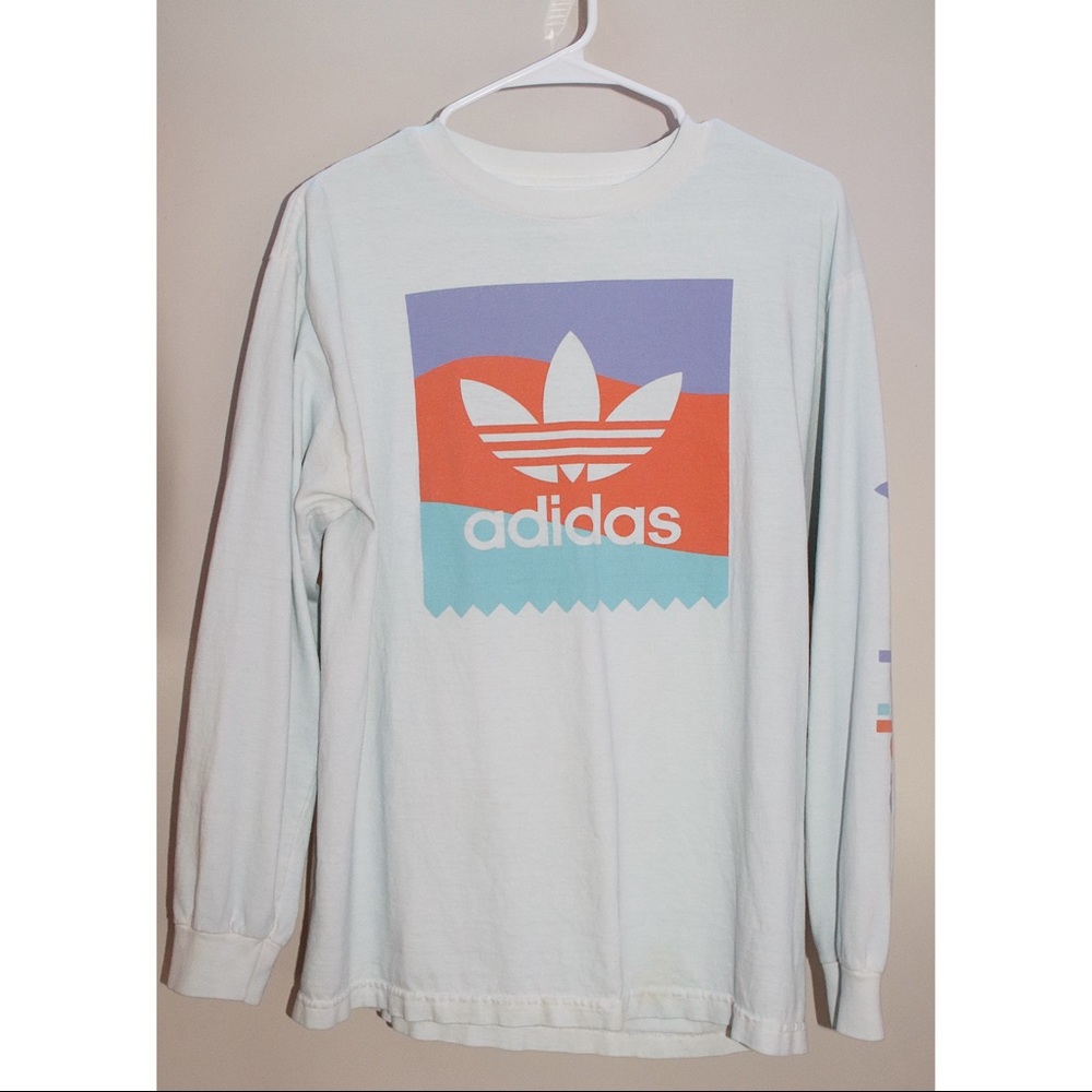 Adidas white long sleeve shirt